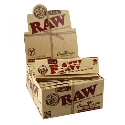 Raw Rolling Paper + Tips - Organic Connoisseur x 24