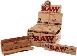 Raw King Size Connoisseur & Tips Natural Hemp x 24