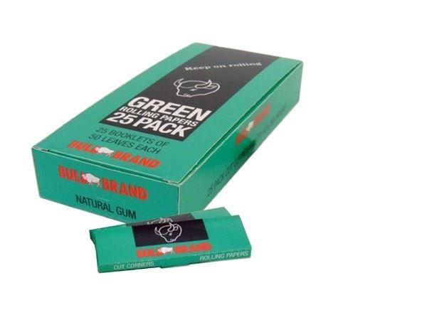 Bull Brand Green Rolling Paper x 25