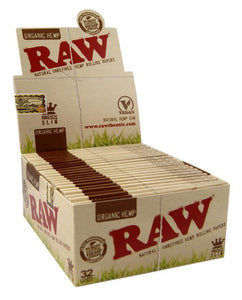 Raw Rolling Paper Organic Hemp King Size Slim x 50