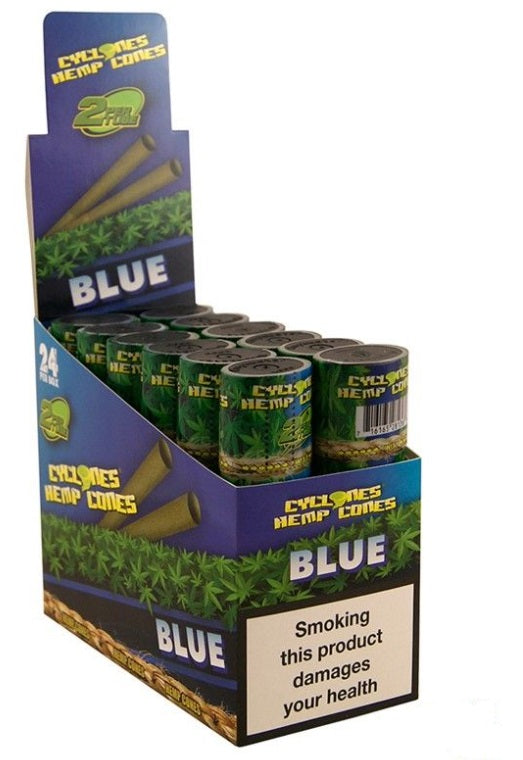 Cyclone Hemp Blunt Cigar Wraps Xtra Slo Dank 7 Tips - BLUE  x 24