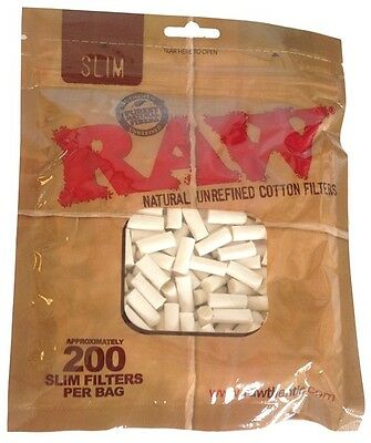 Raw Filter Tips Slim 200's Bag  SINGLE -10