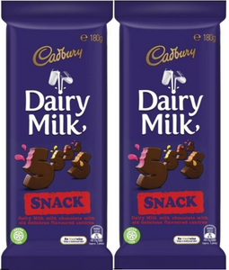 Cadbury Block 180g Snack- Australian Import x 2