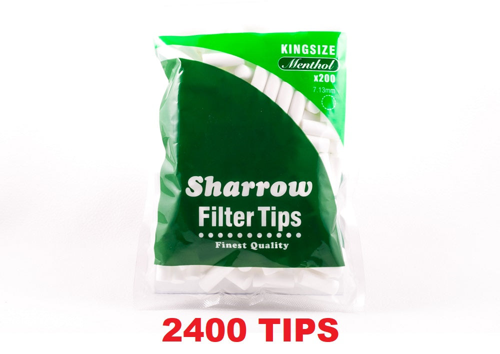 Sharrow Filter Tip King Size Menthol 7.13mm x  20mm length x 12 Bags