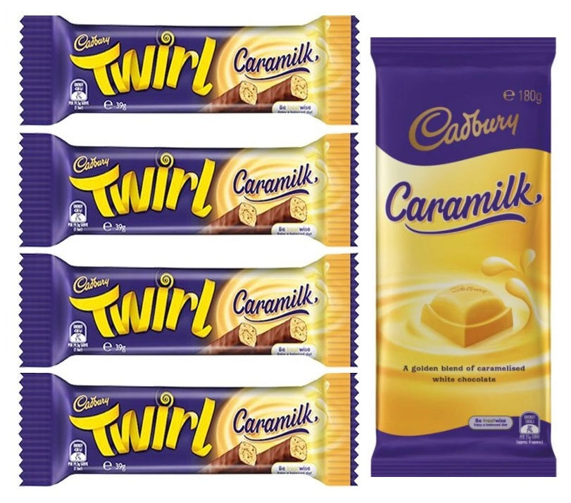 Cadbury 4 x Twirl + Block 180g CARAMILK - Australian Import