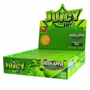 Juicy Jay Rolling Paper King Size Slim Green Apple x 24