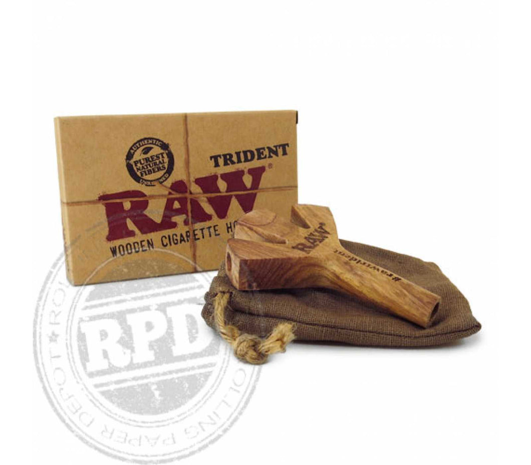 Raw Trident Wooden 3 Barrel Cone Holder